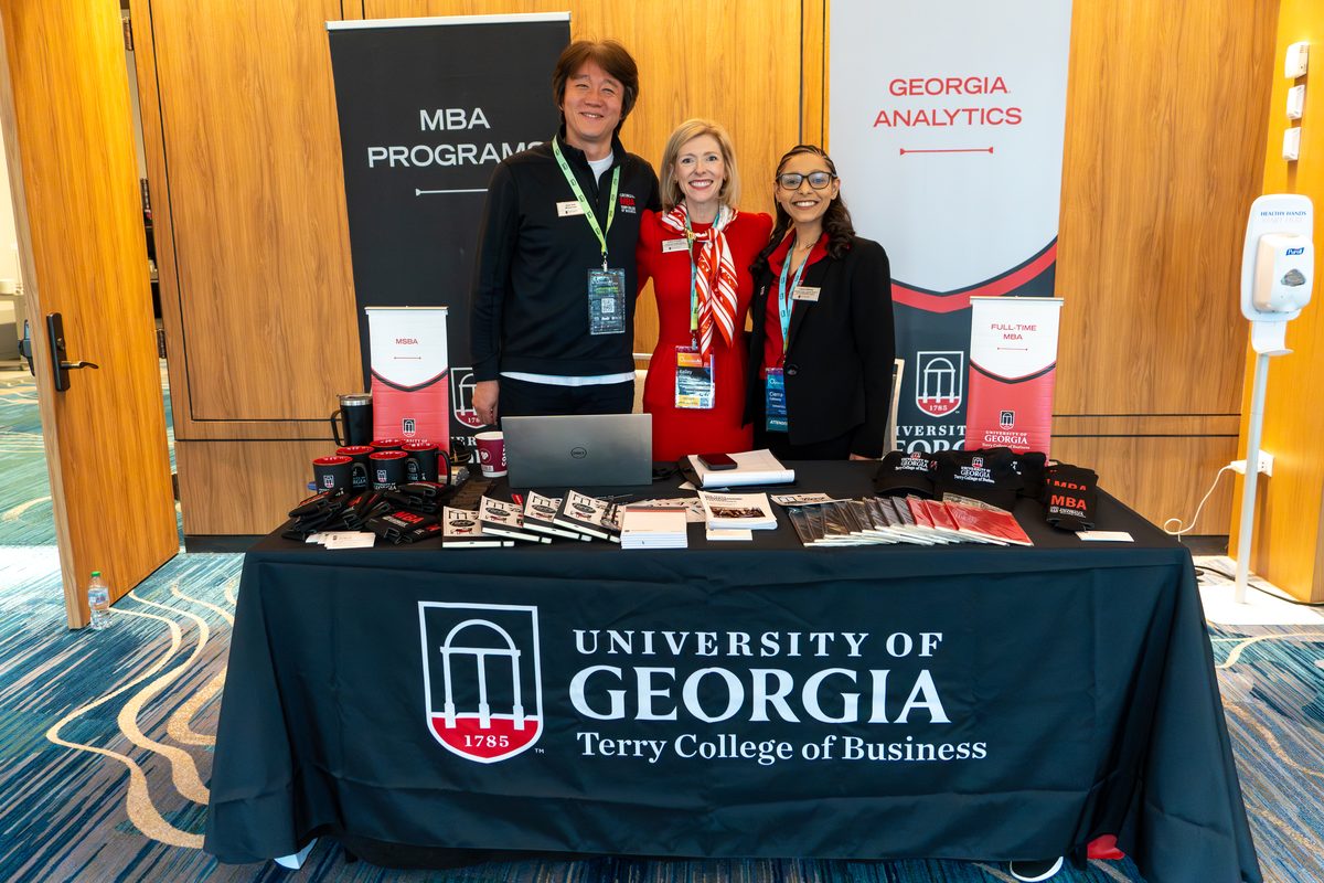 The University of Georgia Terry College of Business team at their table